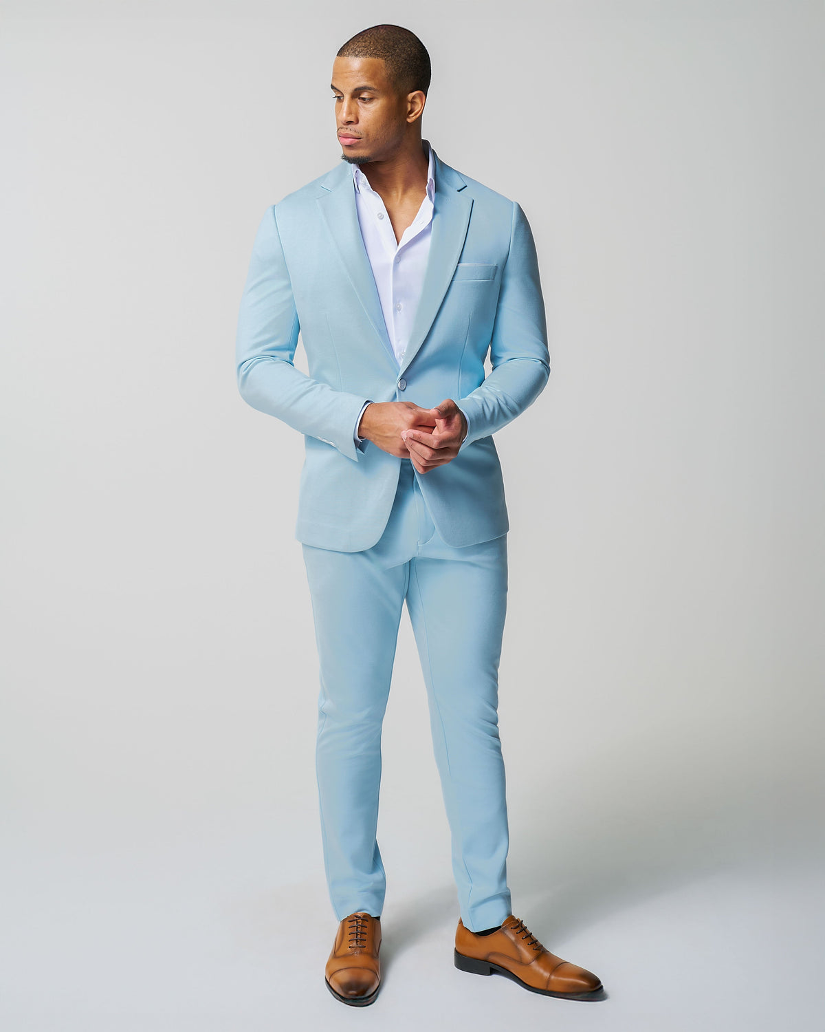 State & Liberty - Athletic Fit Stretch Suit - Solid Cool Blue
