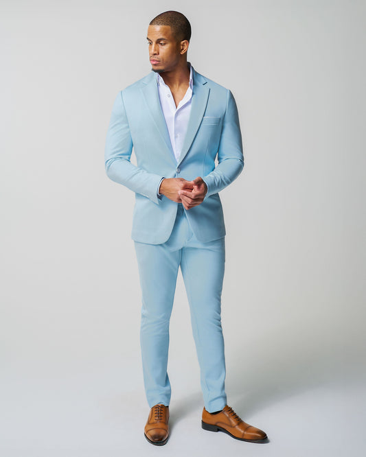 State & Liberty - Athletic Fit Stretch Suit - Solid Cool Blue