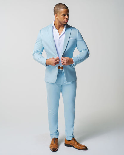 State & Liberty - Athletic Fit Stretch Suit - Solid Cool Blue