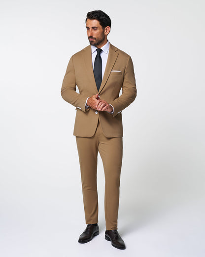 State & Liberty - Athletic Fit Stretch Suit - Solid Dark Tan