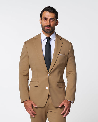 State & Liberty - Athletic Fit Stretch Suit - Solid Dark Tan