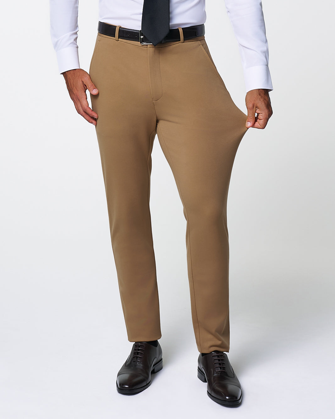 State & Liberty - Athletic Fit Stretch Suit - Solid Dark Tan