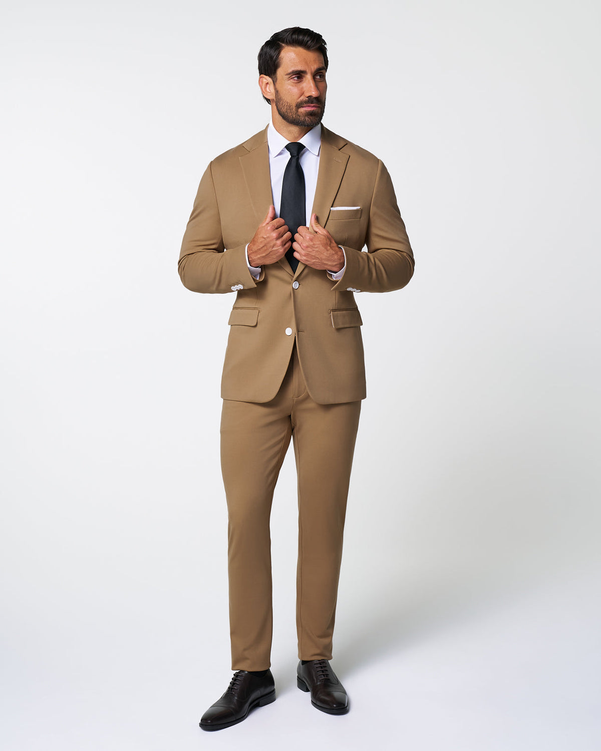 State & Liberty - Athletic Fit Stretch Suit - Solid Dark Tan