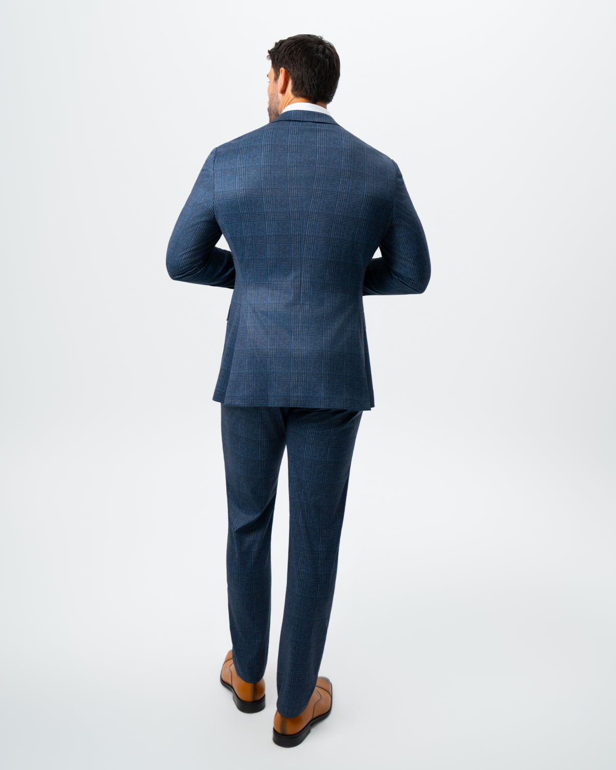 State & Liberty - Athletic Fit Stretch Suit - Electric Blue and Black Plaid