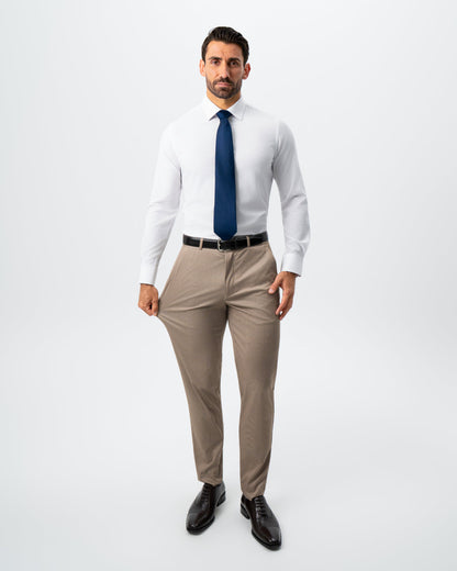State & Liberty - Athletic Fit Stretch Suit - Khaki and Olive Pinstripe