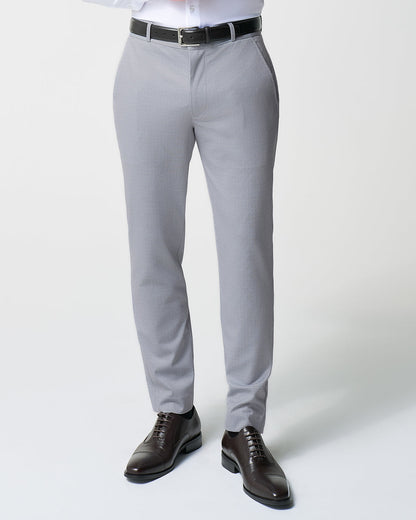 State & Liberty - Athletic Fit Stretch Suit - Grey Houndstooth Microcheck