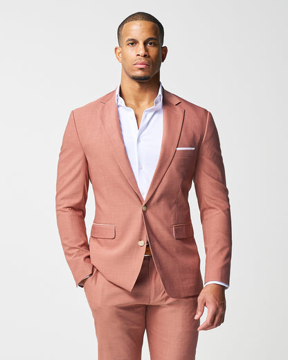 State & Liberty - Athletic Fit Stretch Suit - Heathered Salmon