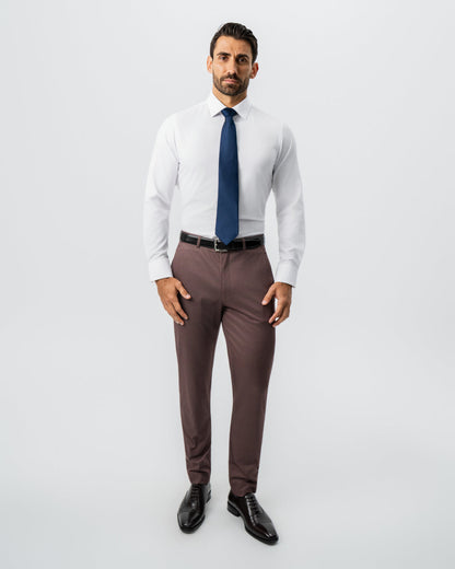 State & Liberty - Athletic Fit Stretch Suit - Brick Houndstooth