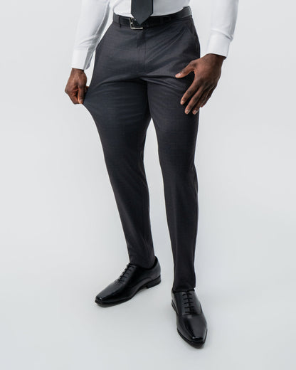 State & Liberty - Athletic Fit Stretch Suit - Black and Charcoal Plaid
