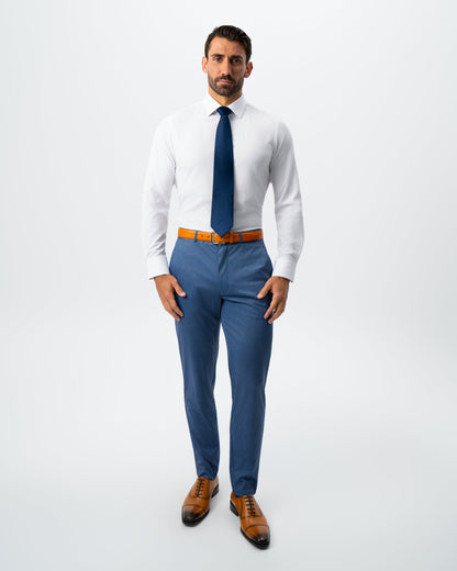 State & Liberty - Athletic Fit Stretch Suit - Steel Blue Houndstooth