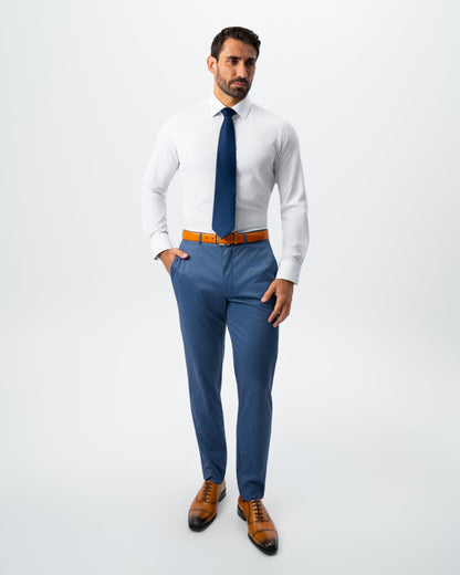 State & Liberty - Athletic Fit Stretch Suit - Steel Blue Houndstooth