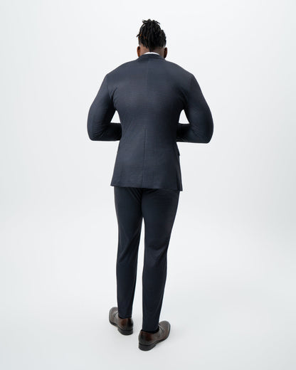 State & Liberty - Athletic Fit Stretch Suit - Maroon, Navy, and Black Mini Check