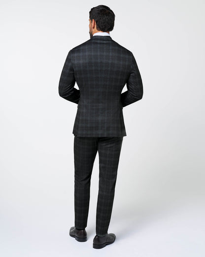 State & Liberty - Athletic Fit Stretch Suit - Stone Grey Plaid