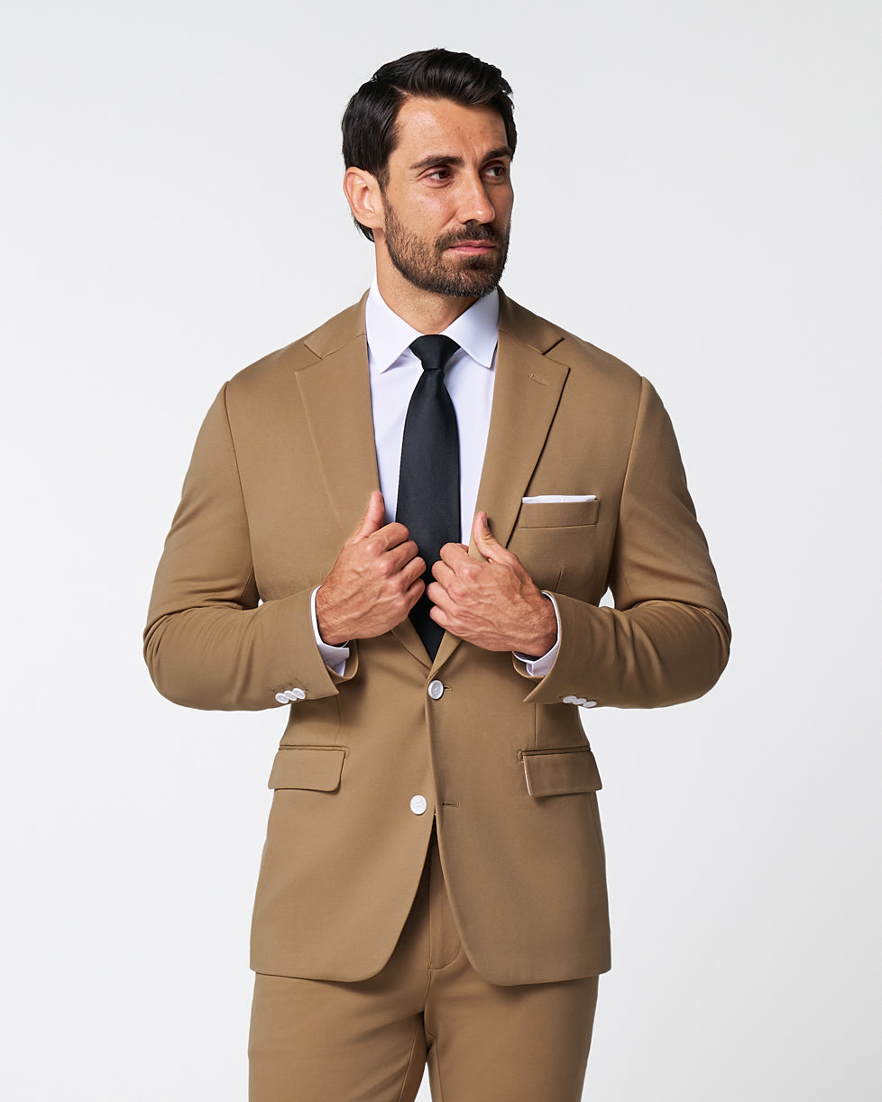 State & Liberty - Athletic Fit Stretch Blazer - Solid Dark Tan