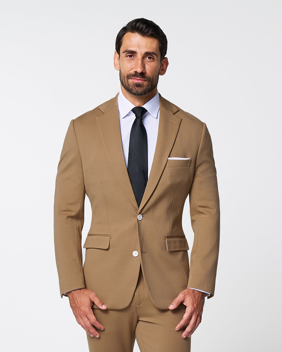 State & Liberty - Athletic Fit Stretch Blazer - Solid Dark Tan