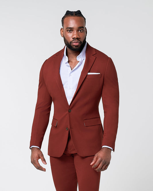 State & Liberty - Athletic Fit Stretch Blazer - Solid Brick