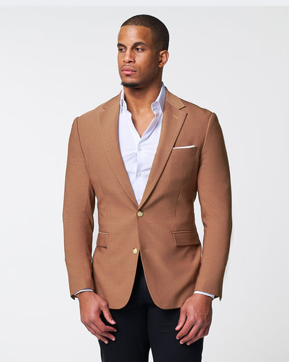 State & Liberty - Athletic Fit Stretch Blazer - Heathered Copper