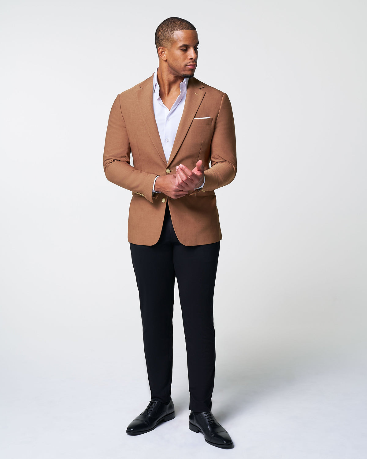 State & Liberty - Athletic Fit Stretch Blazer - Heathered Copper