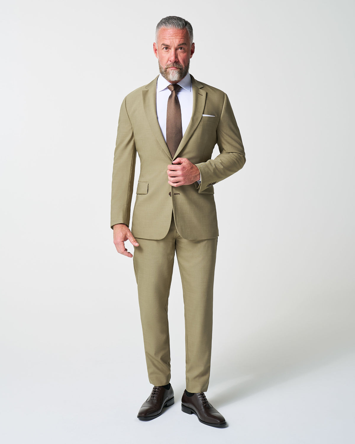 State & Liberty - Athletic Fit Stretch Blazer - Heathered Olive