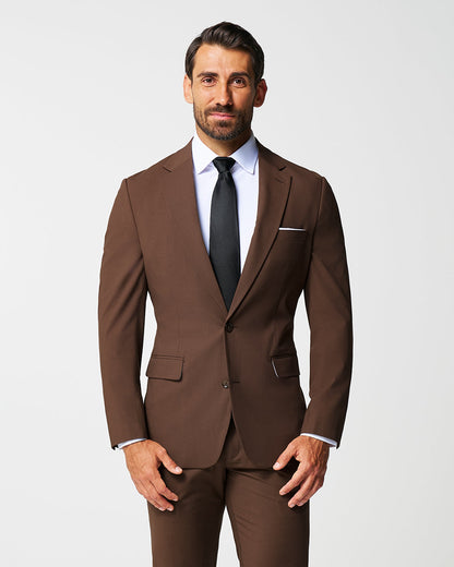 State & Liberty - Athletic Fit Stretch Blazer - Lightweight Heathered Chocolate