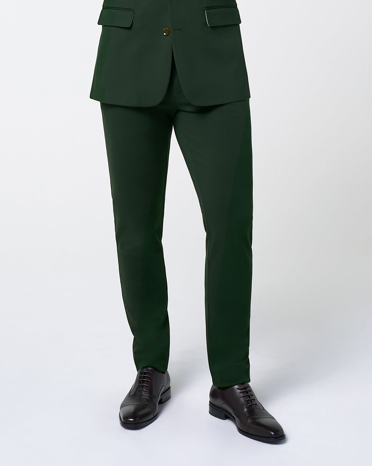 State & Liberty - Athletic Fit Stretch Suit Pants - Solid Hunter Green