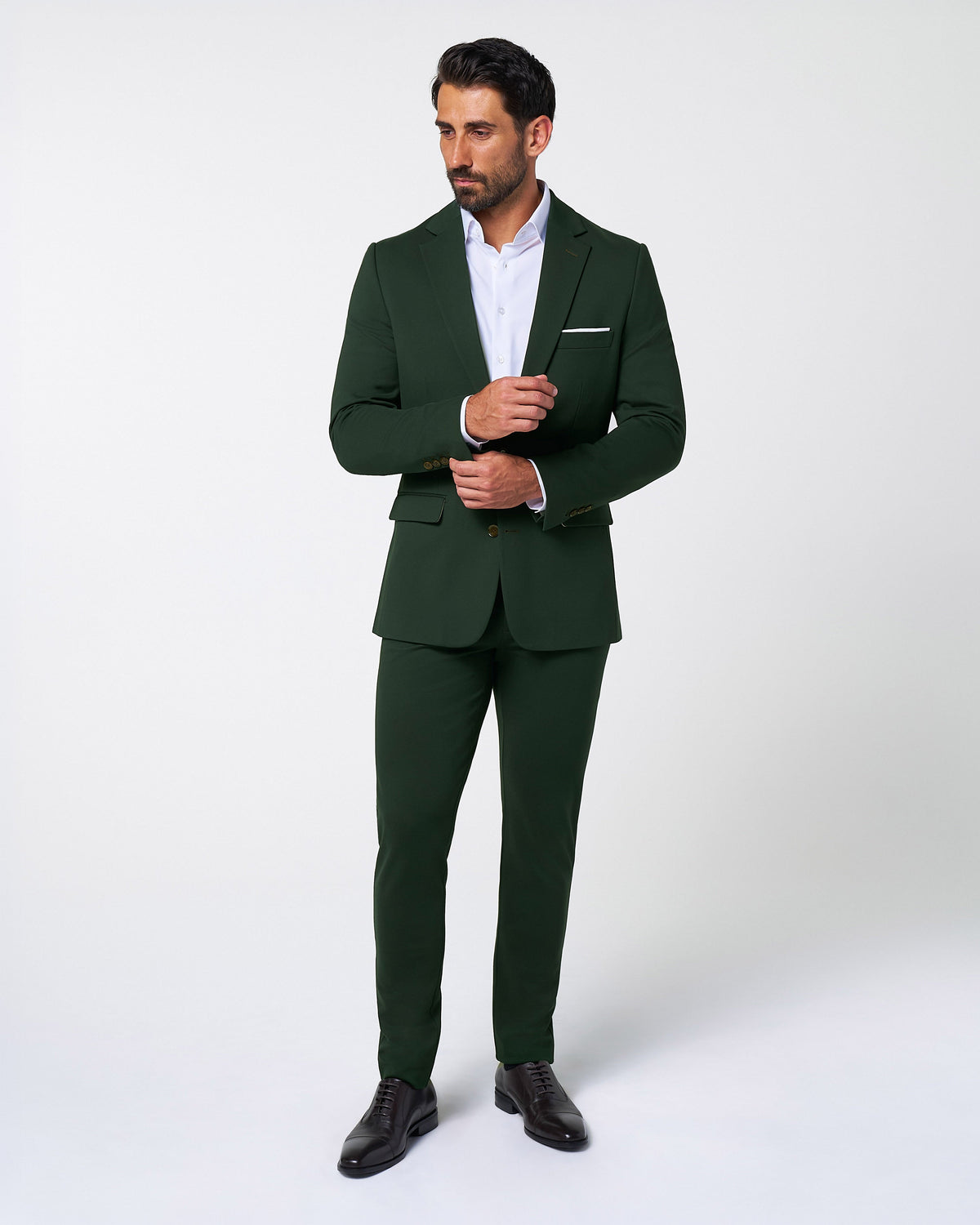 State & Liberty - Athletic Fit Stretch Suit Pants - Solid Hunter Green