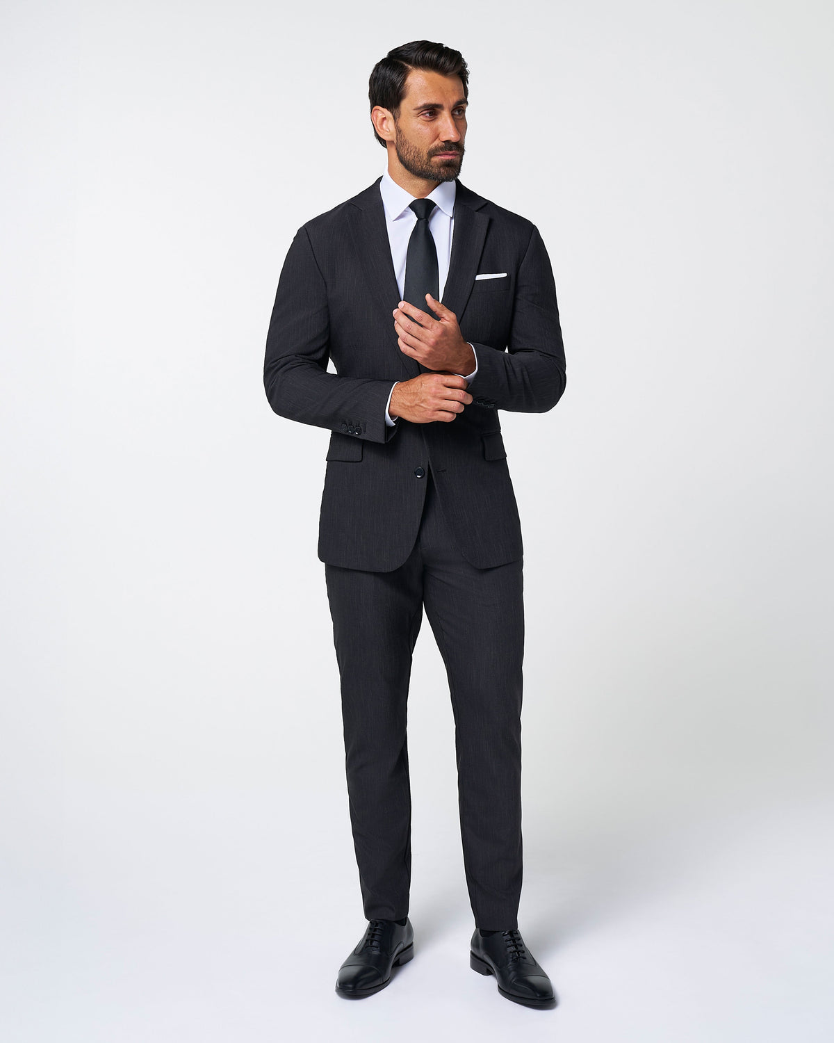 State & Liberty - Athletic Fit Stretch Suit Pants - Heathered Charcoal