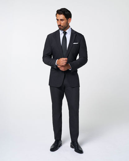 State & Liberty - Athletic Fit Stretch Suit Pants - Heathered Charcoal