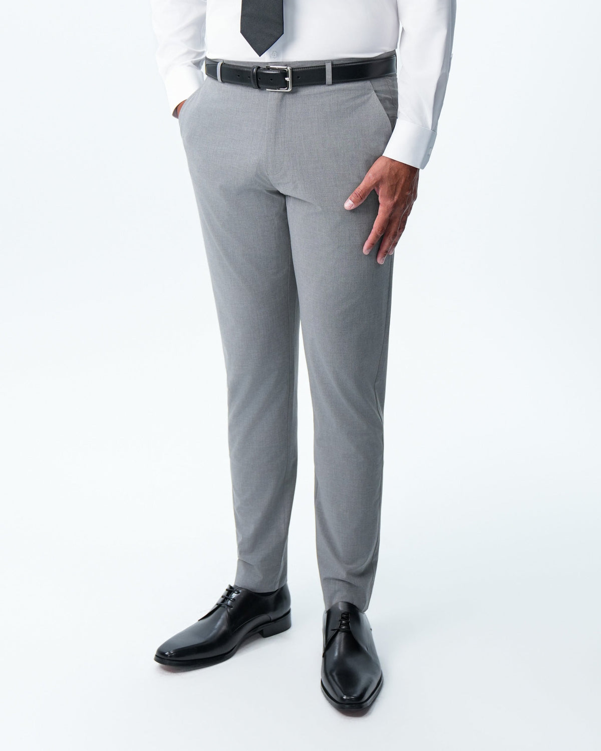 State & Liberty - Athletic Fit Stretch Suit Pants - Lightweight Heathered Smoked Grey