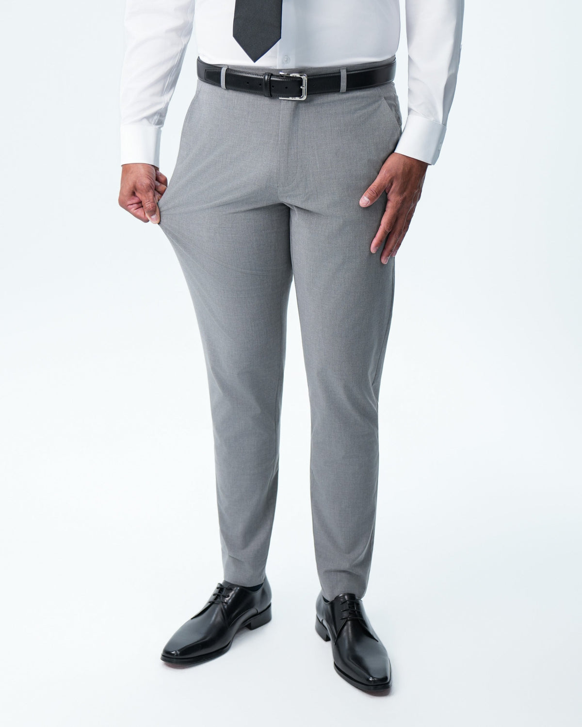State & Liberty - Athletic Fit Stretch Suit Pants - Lightweight Heathered Smoked Grey