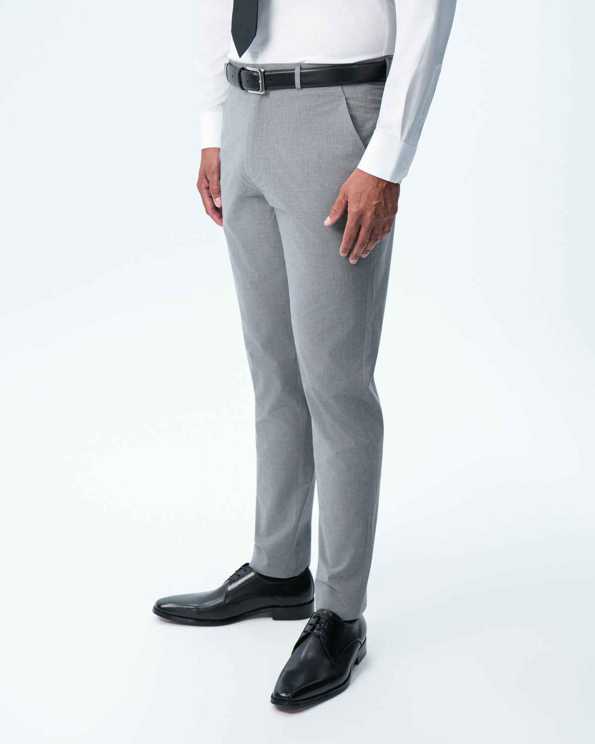 State & Liberty - Athletic Fit Stretch Suit Pants - Lightweight Heathered Smoked Grey