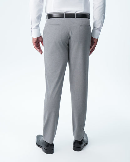 State & Liberty - Athletic Fit Stretch Suit Pants - Lightweight Heathered Smoked Grey