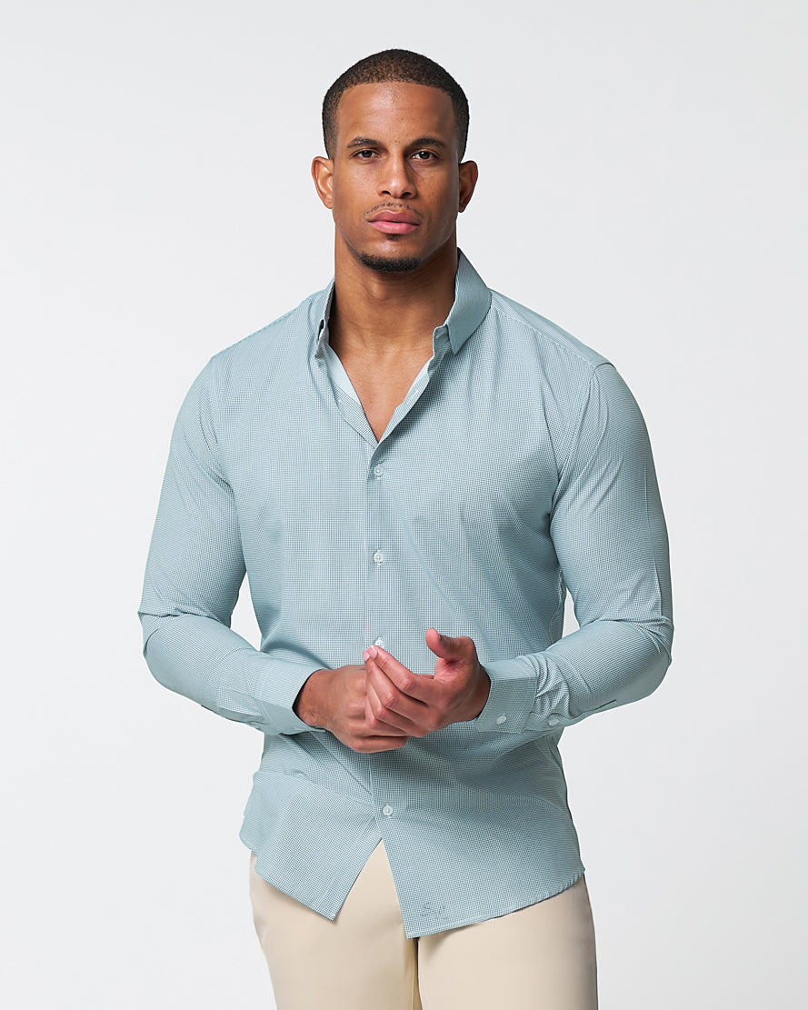 State & Liberty - "The Kane" Green & White Houndstooth