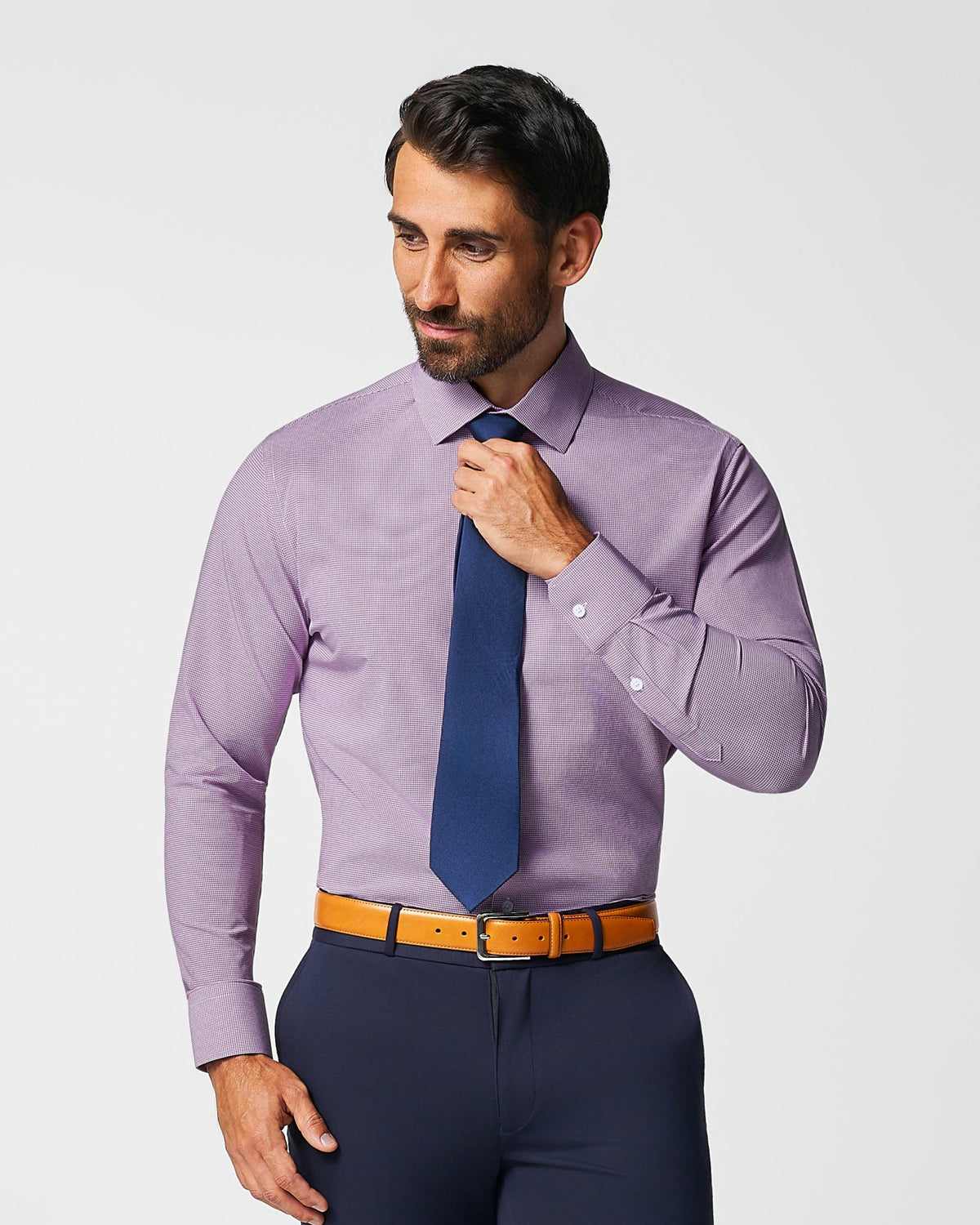 State & Liberty - "The Ryan" Dark Purple Micro Check
