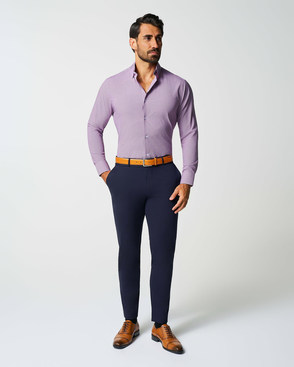 State & Liberty - "The Ryan" Dark Purple Micro Check