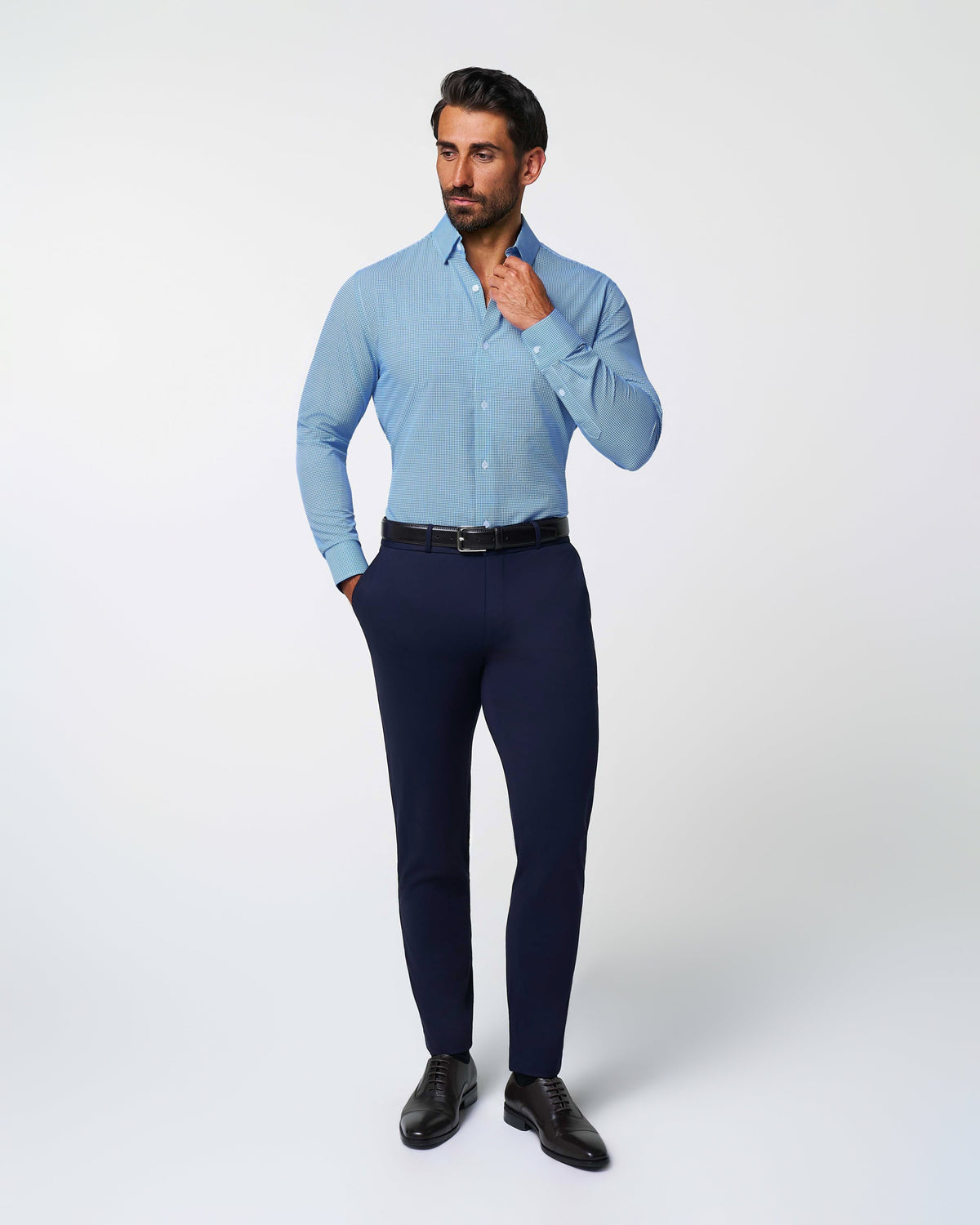 State & Liberty - "The Meram" Blue Windowpane