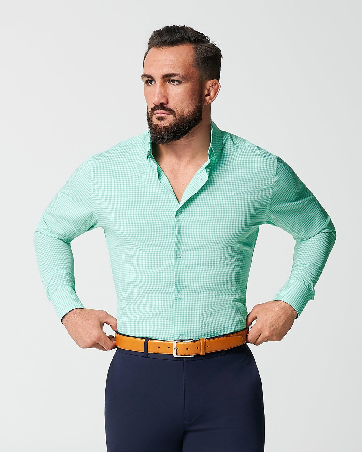 State & Liberty - "The Charley" Mint Green Gingham
