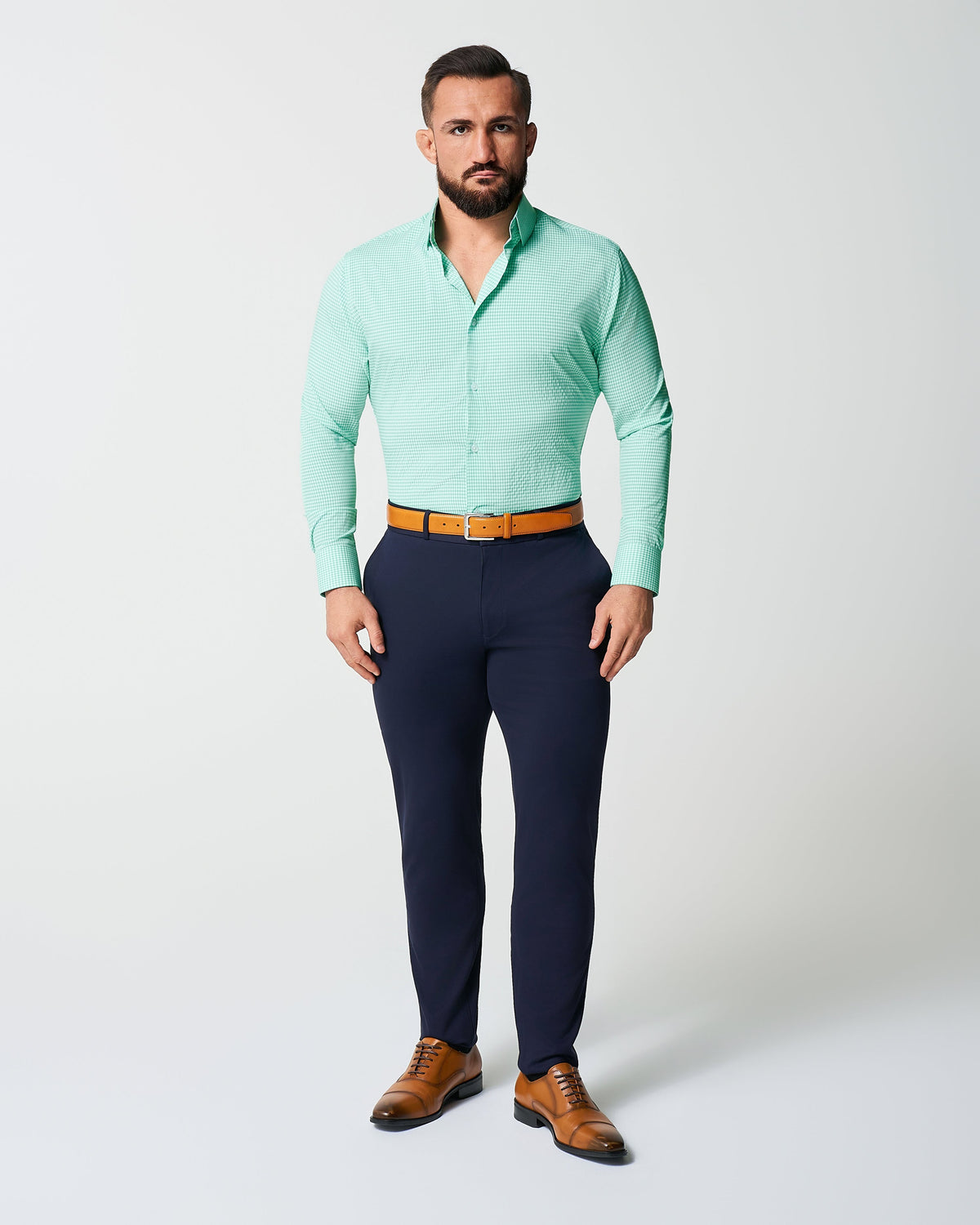 State & Liberty - "The Charley" Mint Green Gingham