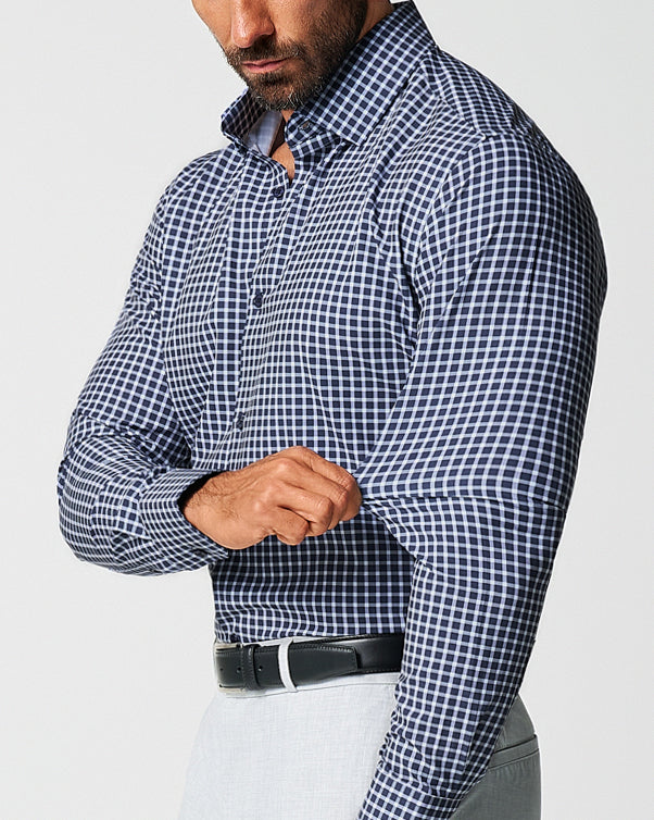 State & Liberty - "The Callahan" Blue and White Mini Plaid