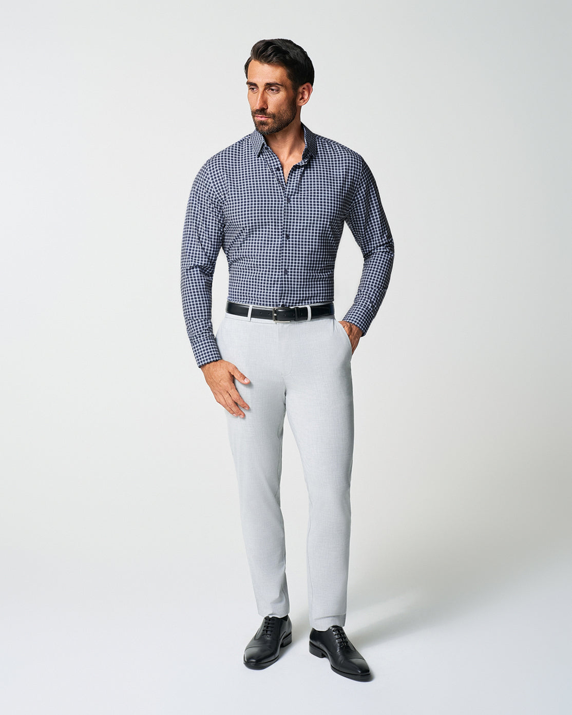 State & Liberty - "The Callahan" Blue and White Mini Plaid