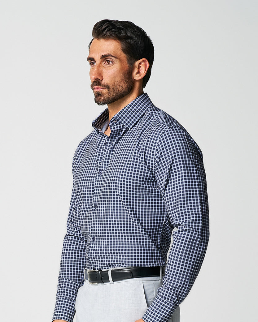 State & Liberty - "The Callahan" Blue and White Mini Plaid