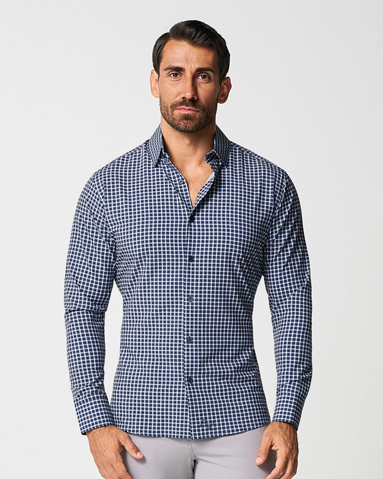 State & Liberty - "The Callahan" Blue and White Mini Plaid