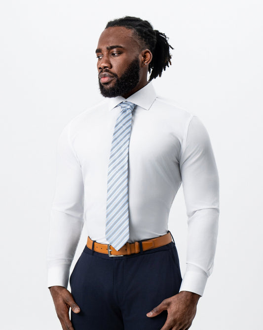 State & Liberty - "The Springer" Solid White - Spread Collar