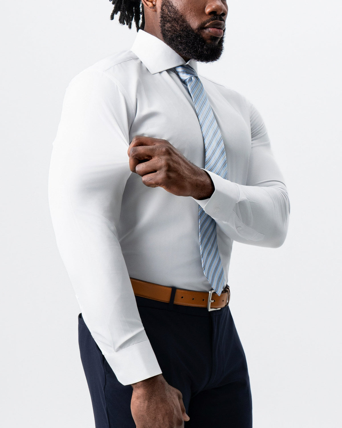 State & Liberty - "The Springer" Solid White - Spread Collar