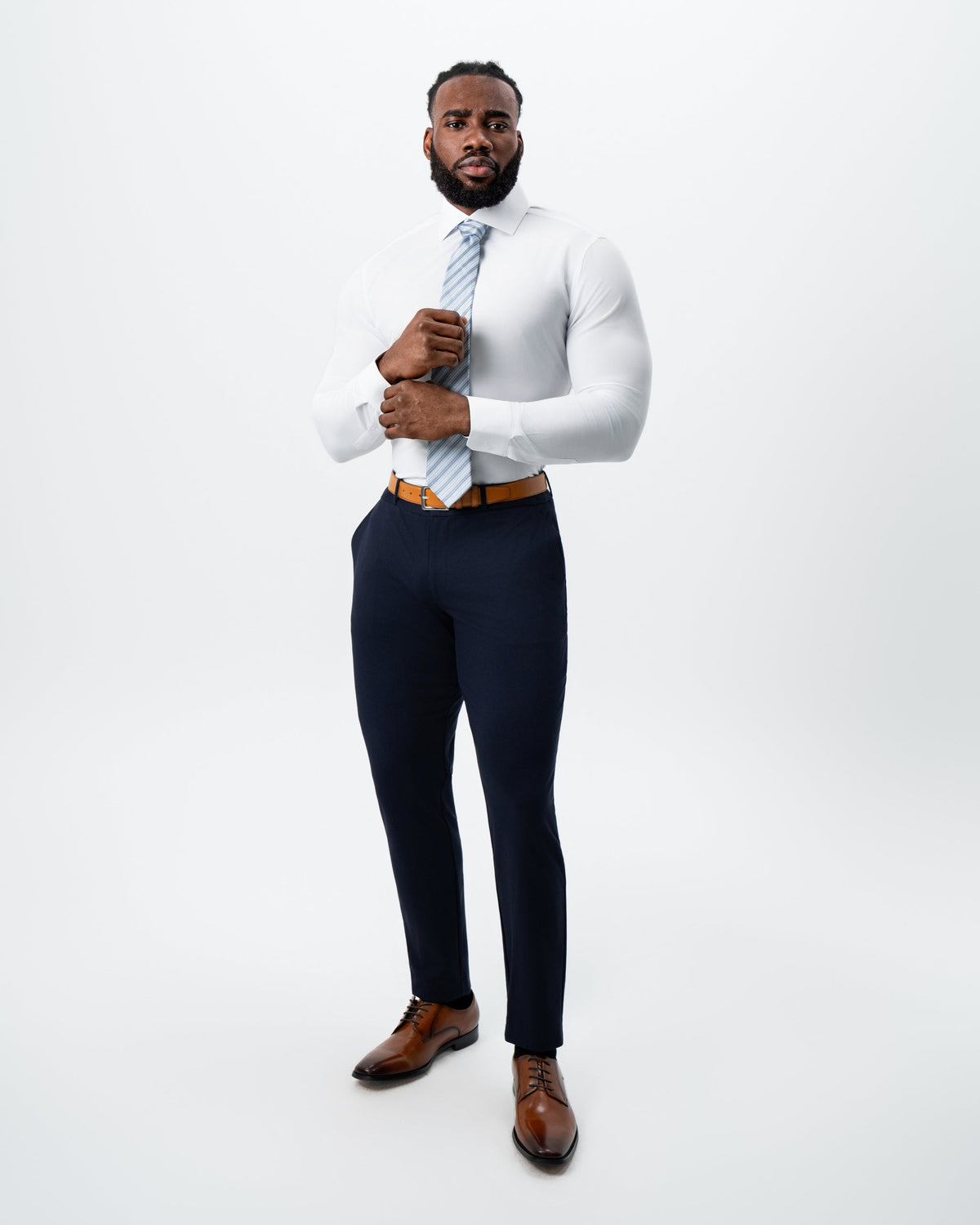 State & Liberty - "The Springer" Solid White - Spread Collar