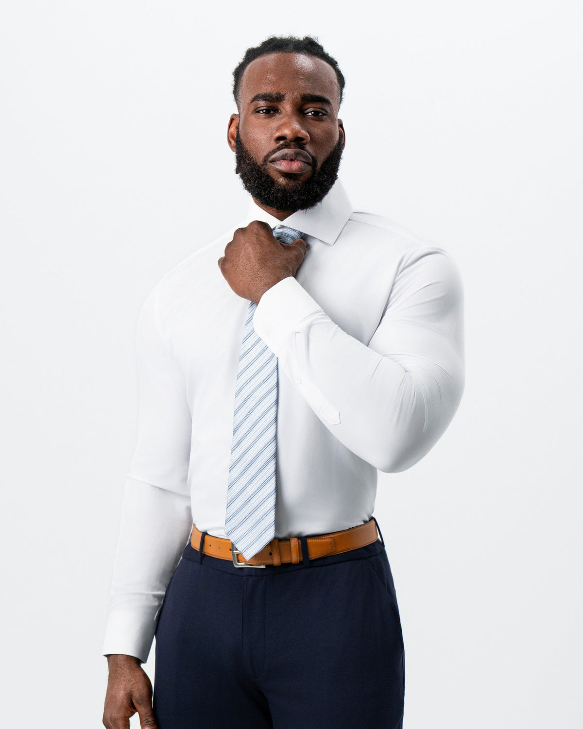 State & Liberty - "The Springer" Solid White - Spread Collar