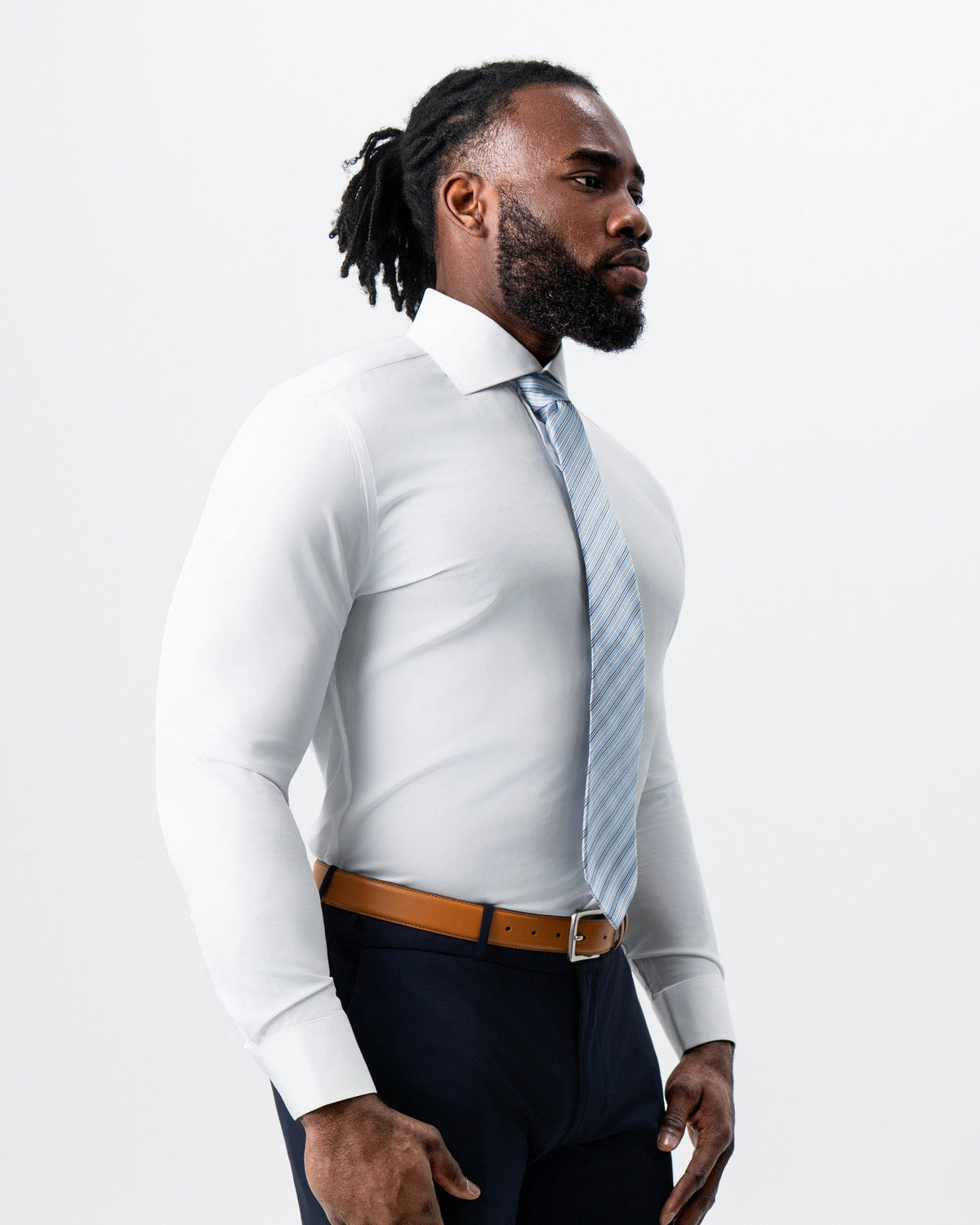 State & Liberty - "The Springer" Solid White - Spread Collar