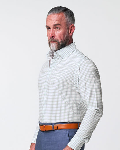 State & Liberty - "The Amber" Grey & Light Green Mid Check