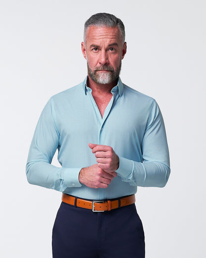 State & Liberty - "The Atlas" Mint, Blue & White Mini Check