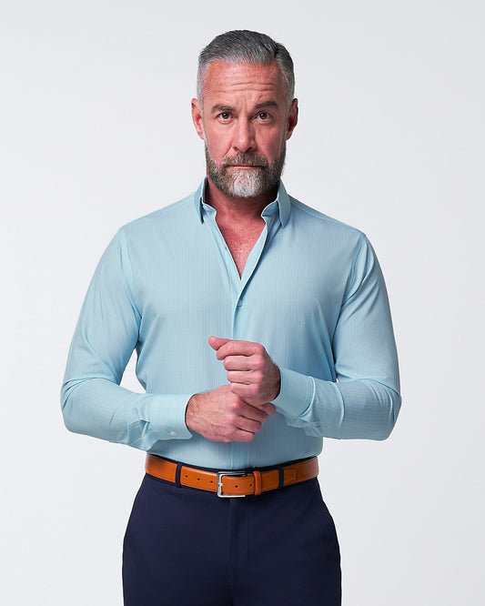 State & Liberty - "The Atlas" Mint, Blue & White Mini Check